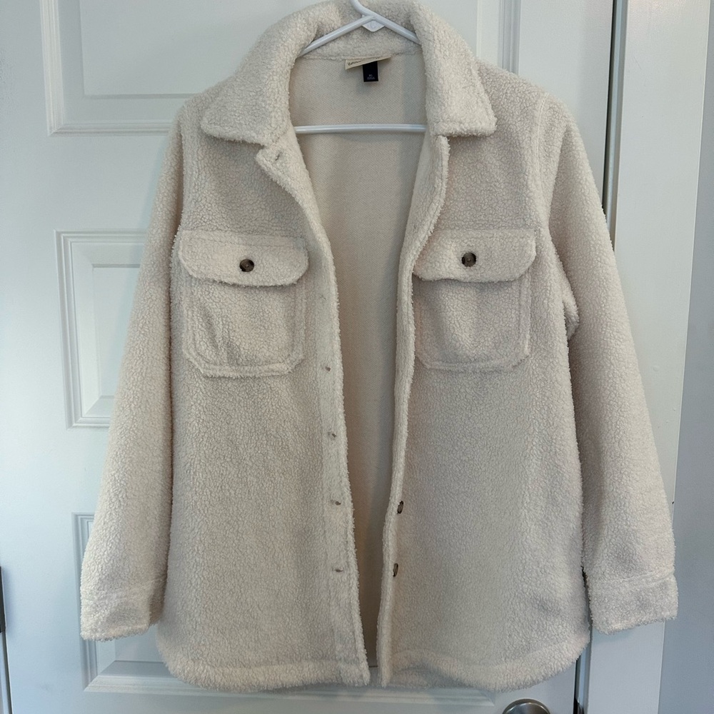 White Sherpa Shacket